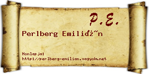 Perlberg Emilián névjegykártya